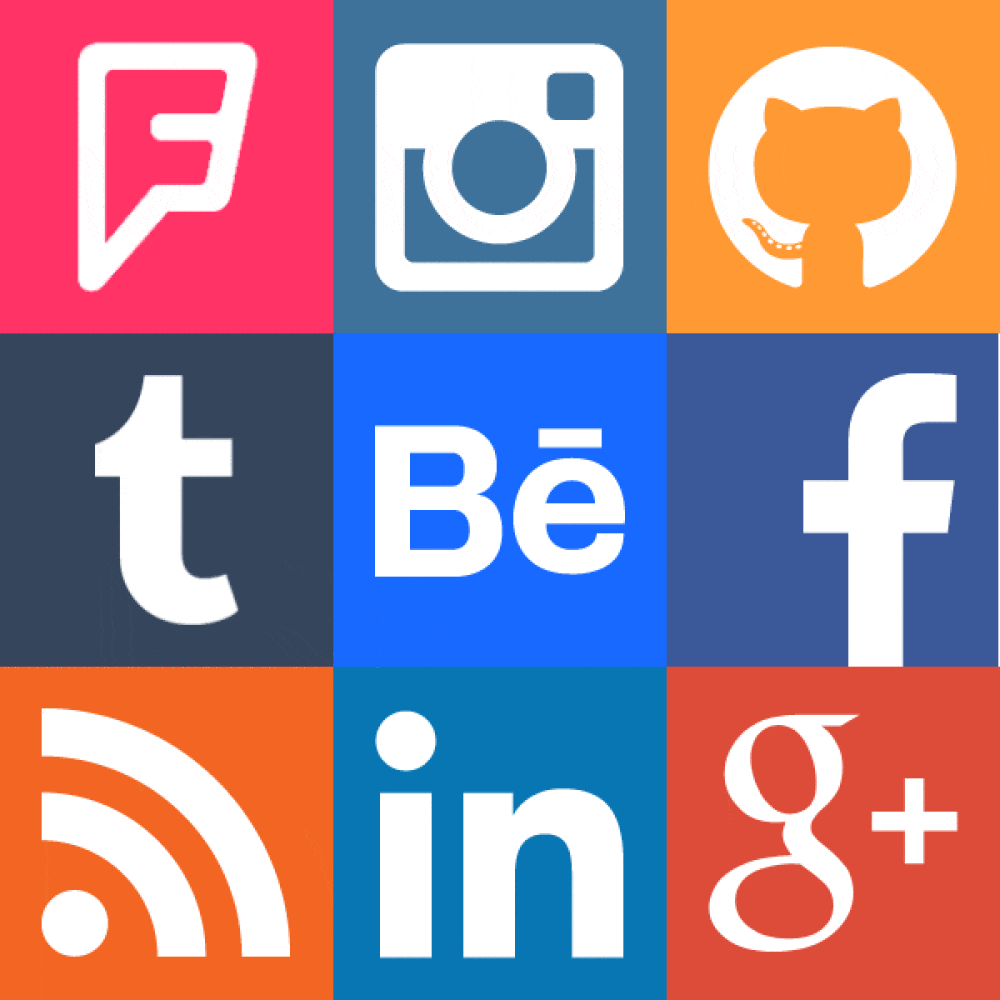 Social Network Square Icon Set